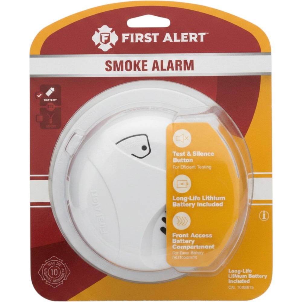 First Alert Smoke Alarm White Ionization Sensor Lithium Battery Cat‎ 1039815